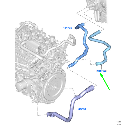 new ford kuga mk2 c520 heater water hose lhd 1884901 f1f1-18k579-dc original
