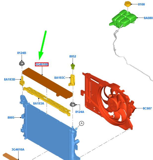 new ford tourneo connect mk2 radiator energy absorbing foam pad 2332766 original
