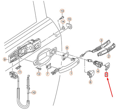 NEW AUDI A3 8V FRONT LEFT DOOR HANDLE CAP LHD 8V1837879GRU ORIGINAL