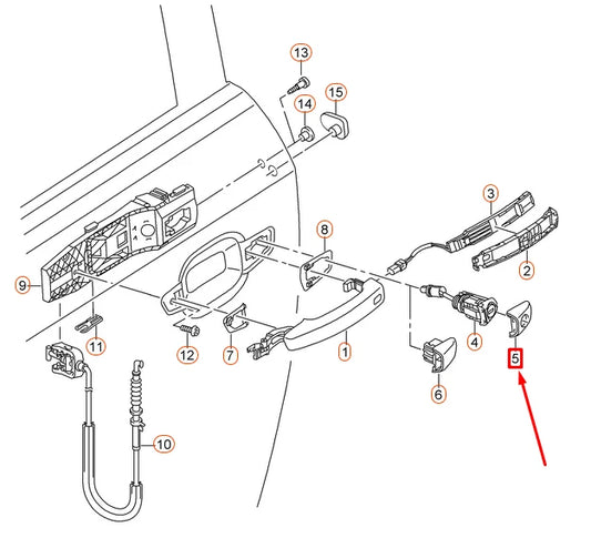 NEW AUDI A3 8V FRONT LEFT DOOR HANDLE CAP LHD 8V1837879GRU ORIGINAL