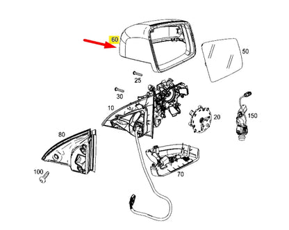 NEW MERCEDES-BENZ GLE W166 RIGHT DOOR MIRROR COVER A16681001019040