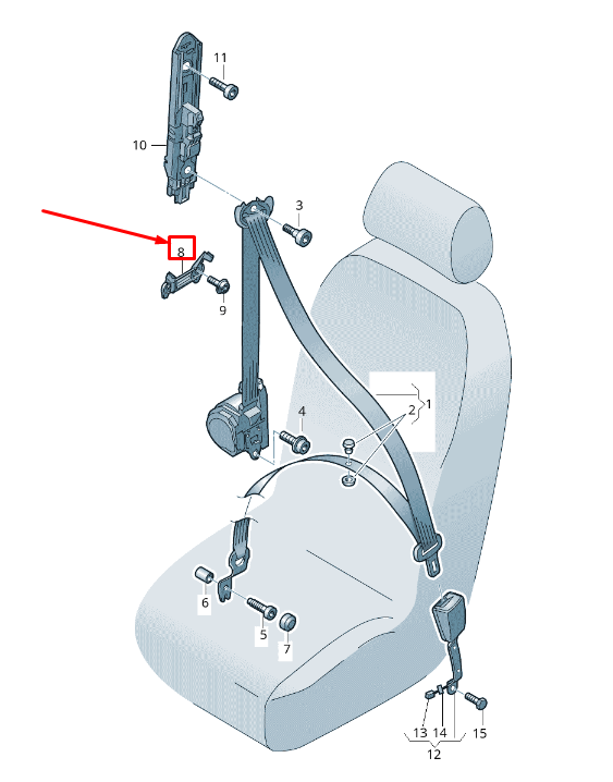 new audi rsq3 8u front left seat belt guide 8u0857781 original