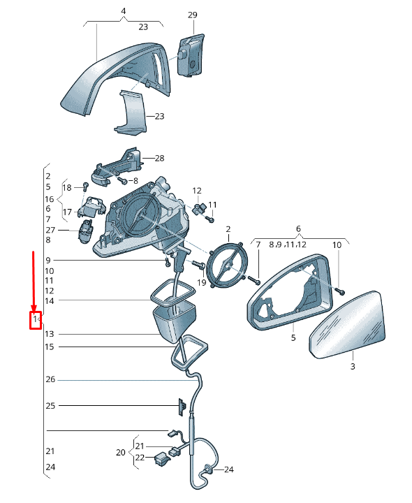 new audi q7 4m front right side wing mirror lhd 4m1857410bm9b9 original