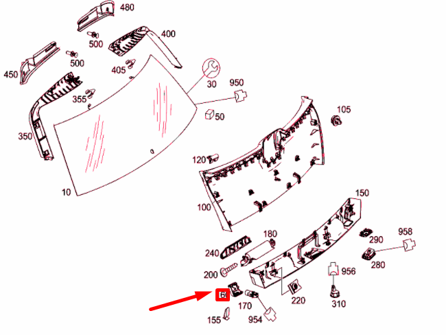 NEW MB C T-MODEL S204 REAR PANEL DOOR COVERING LENS A2048250010 ORIGINAL