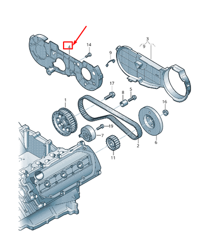 NEW AUDI Q7 4L ENGINE TIMING BELT COVER 059109133T ORIGINAL