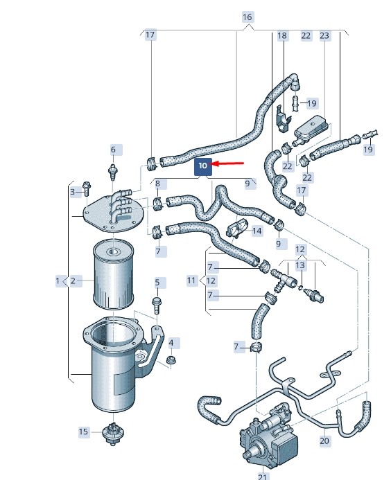 new skoda superb mk3 fuel line 5wa130307d original