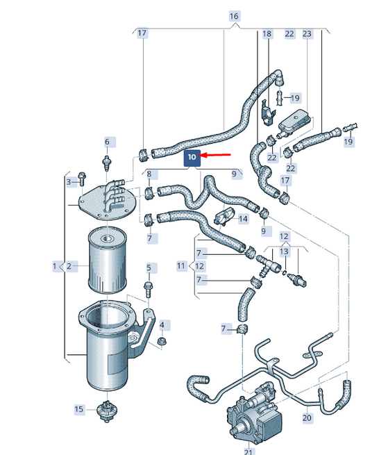 new skoda superb mk3 fuel line 5wa130307d original
