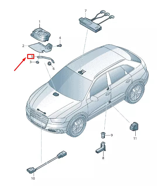 NEW AUDI RSQ3 8U ALARM HORN BRACKET 8U0951227