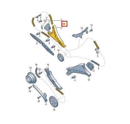 NEW AUDI A4 AVANT B9 CHAIN RAIL W/ TENSIONER RIGHT SIDE 06M109450R ORIGINAL