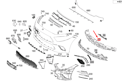new mb cls c257 front bumper center impact absorber a2578850604 original