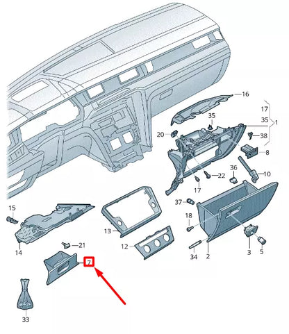 NEW VW ARTEON 3H7 FRONT DRIVERS STORAGE COMPARTMENT RHD 3G2857922B5DC