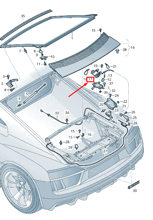 NEW AUDI R8 4S REAR LID LOCK WITH MICRO-SWITCH 4E0823509H ORIGINAL