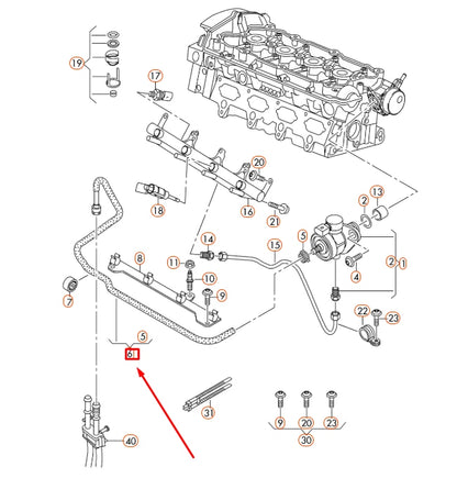 NEW AUDI Q3 8U FUEL HOSE LINE 06J133986AC