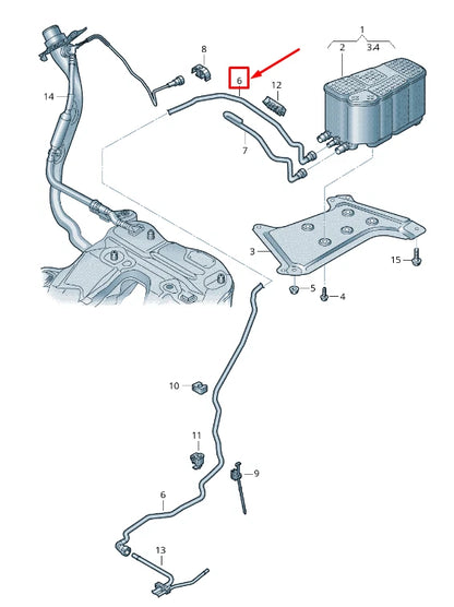 NEW AUDI A6 C8 FUEL TANK BREATHER LINE 4K0201991AG