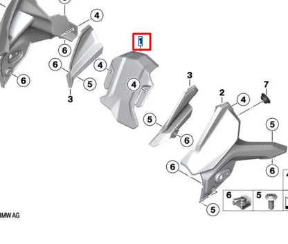 NEW BMW K80 F750 GS SLIPSTREAM DEFLECTOR CENTER 46638564651 ORIGINAL
