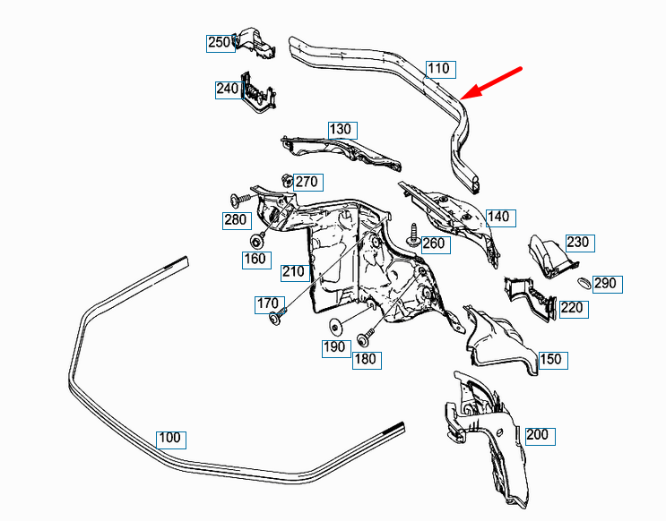 new mercedes-benz gle w166 engine hood seal a1668870098 original