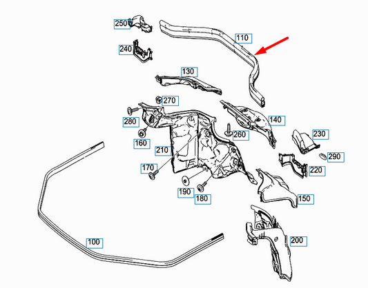 new mercedes-benz gle w166 engine hood seal a1668870098 original