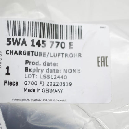 NEW AUDI A3 SPORTBACK 8YA INTERCOOLER AIR CHARGE HOSE 5WA145770E