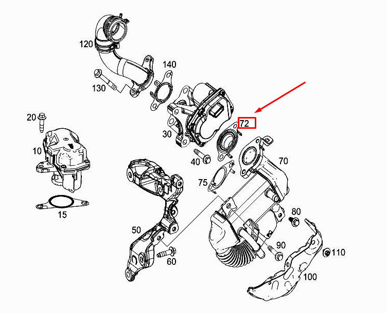 new mercedes-benz c w205 egr valve metal seal a6261420081 original