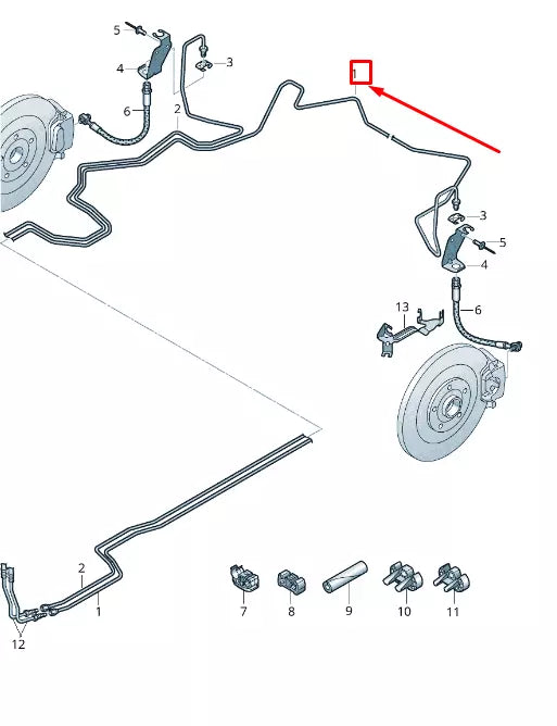 NEW AUDI A8 4N REAR LEFT BRAKE LINE RHD 4N4614741T