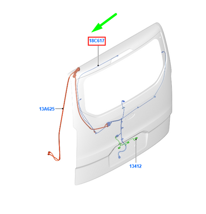 new ford transit custom mk1 rear tailgate wiring assy 1864538 original