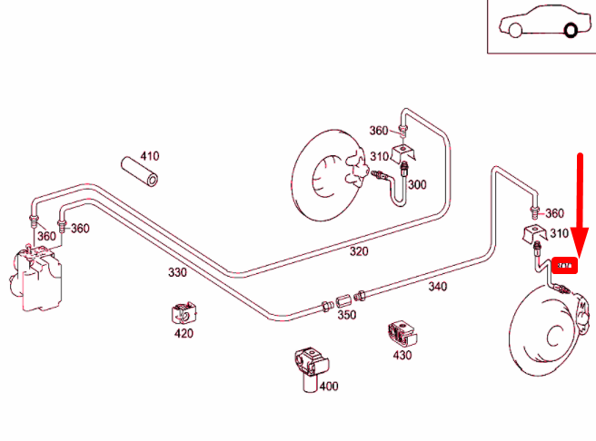 NEW MERCEDES-BENZ E W211 REAR BRAKE HOSE A2114200648 ORIGINAL