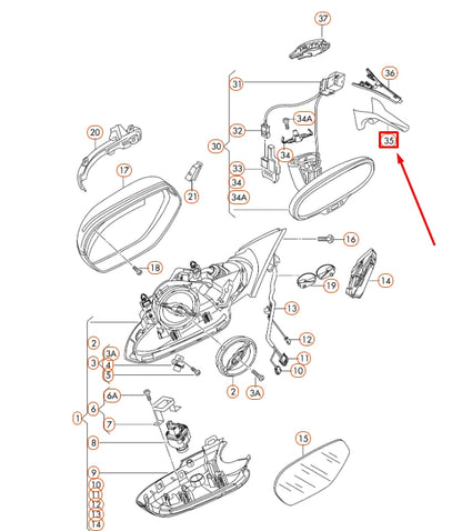 NEW AUDI A6 C7 INTERIOR MIRROR CABLE GUIDE LOWER TRIM 8T0857593AB4PK ORIGINAL
