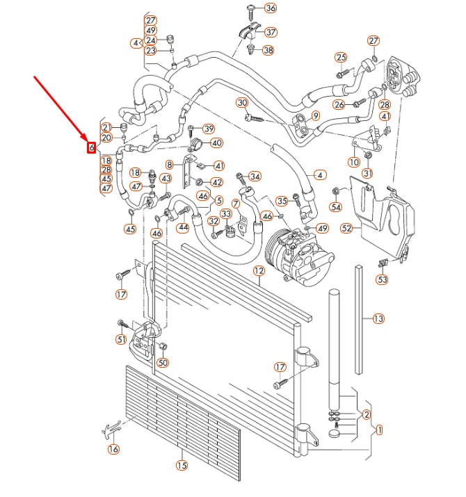 NEW VOLKSWAGEN JETTA A5 A/C REFRIGERANT HOSE 1K0820741BE ORIGINAL