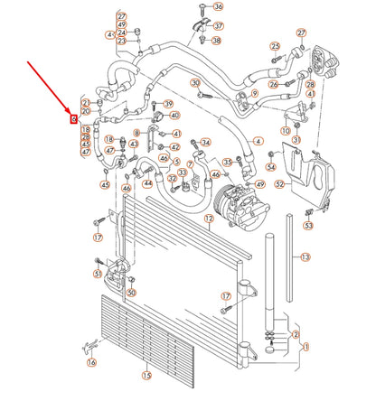 NEW VOLKSWAGEN JETTA A5 A/C REFRIGERANT HOSE 1K0820741BE ORIGINAL