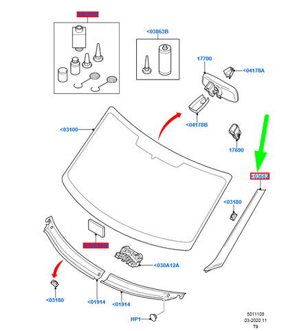 new ford transit mk3 front left a pillar drip rail moulding 1755018 original