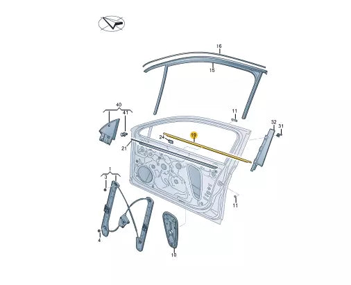 NEW VOLKSWAGEN ATLAS CA1 FRONT LEFT DOOR WINDOW STRIP 3CN837475A2MG