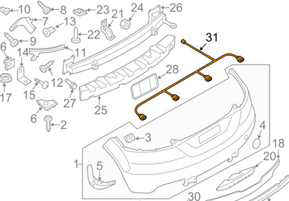 new audi tt 8j rear bumper pdc sensor wiring harness 8j0971085d original