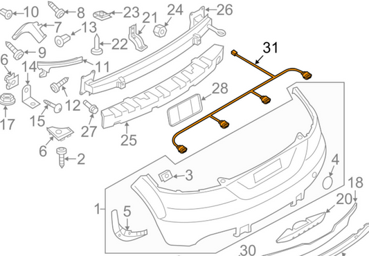 new audi tt 8j rear bumper pdc sensor wiring harness 8j0971085d original