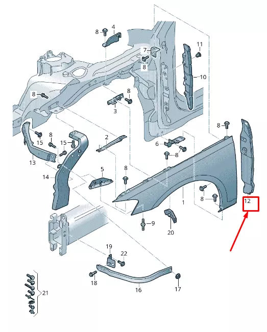 NEW AUDI A8 4N FRONT LEFT WING INSULATION 4N0864235