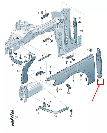 NEW AUDI A8 4N FRONT LEFT WING INSULATION 4N0864235