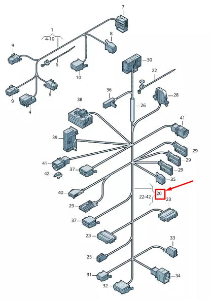 NEW VW SHARAN 7N LEFT SEAT FRAME WIRING HARNESS 7N0971365AD