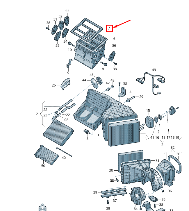 new vw touareg 7p mk2 connection box seal 7h0819064b original