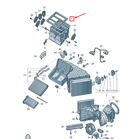 new vw touareg 7p mk2 connection box seal 7h0819064b original