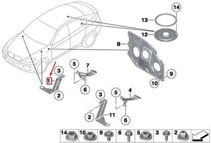 NEW BMW X5 F15 LEFT ENGINE COMPARTMENT BRACKET 51717188835 7188835 ORIGINAL