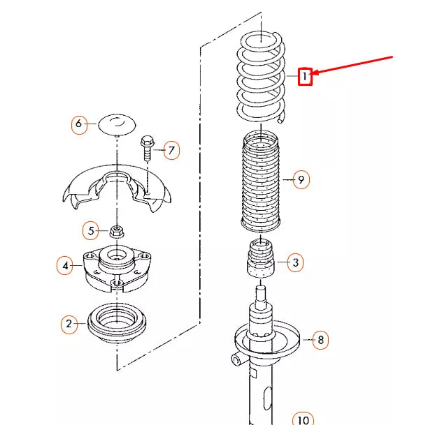 NEW AUDI A3 8P FRONT COIL SPRING 1K0411105DA ORIGINAL