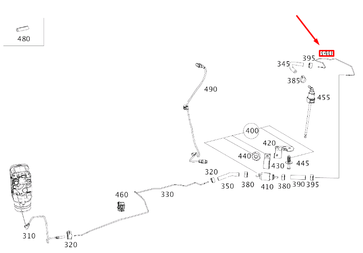 new mercedes-benz s w222 independent heating fuel line lhd a2224764001 original