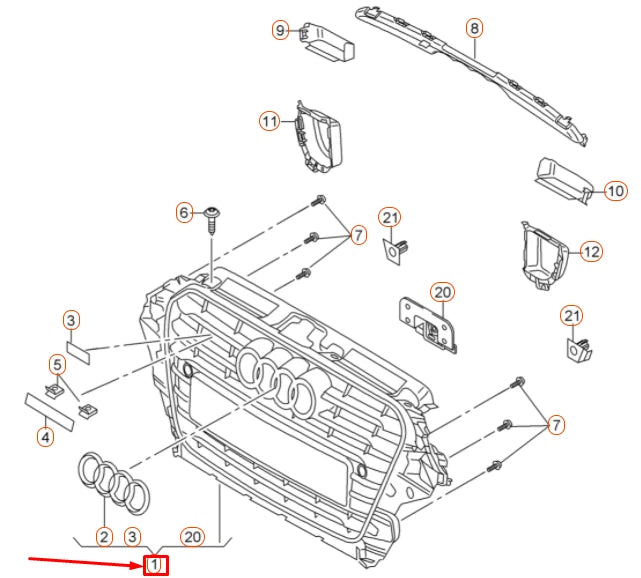 NEW AUDI A3 8V FRONT RADIATOR GRILLE 8V5853651BT94 ORIGINAL