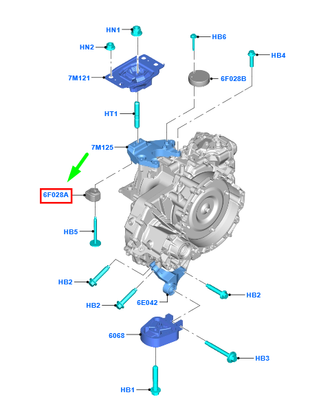 new ford mondeo mk5 transmission mounting damper 1877992 f2g3-7458-ab original