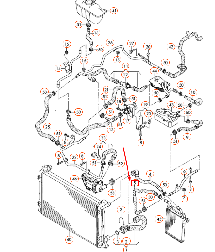 NEW AUDI A6 C6 RADIATOR COOLANT HOSE 4F0121472D ORIGINAL