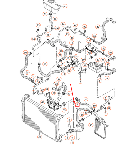 NEW AUDI A6 C6 RADIATOR COOLANT HOSE 4F0121472D ORIGINAL