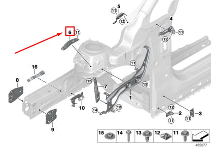 NEW BMW 2 ACTIVE TOURER F45 LEFT GAS SPRING BRACKET 7300531 51237300531 ORIGINAL