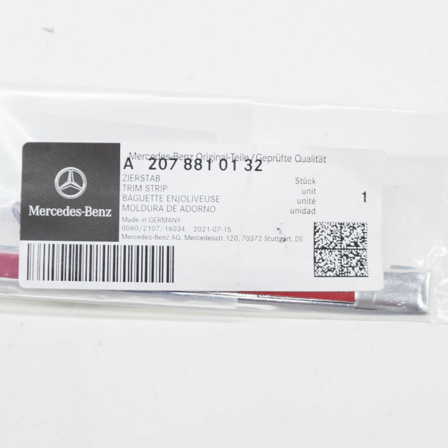 NEW MERCEDES-BENZ E C207 FRONT LEFT FENDER MOLDING A2078810132 ORIGINAL