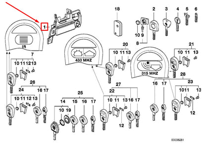 NEW BMW Z3 COUPE E36 FRONT LEFT EXTERIOR DOOR HANDLE 8401625 51218401625