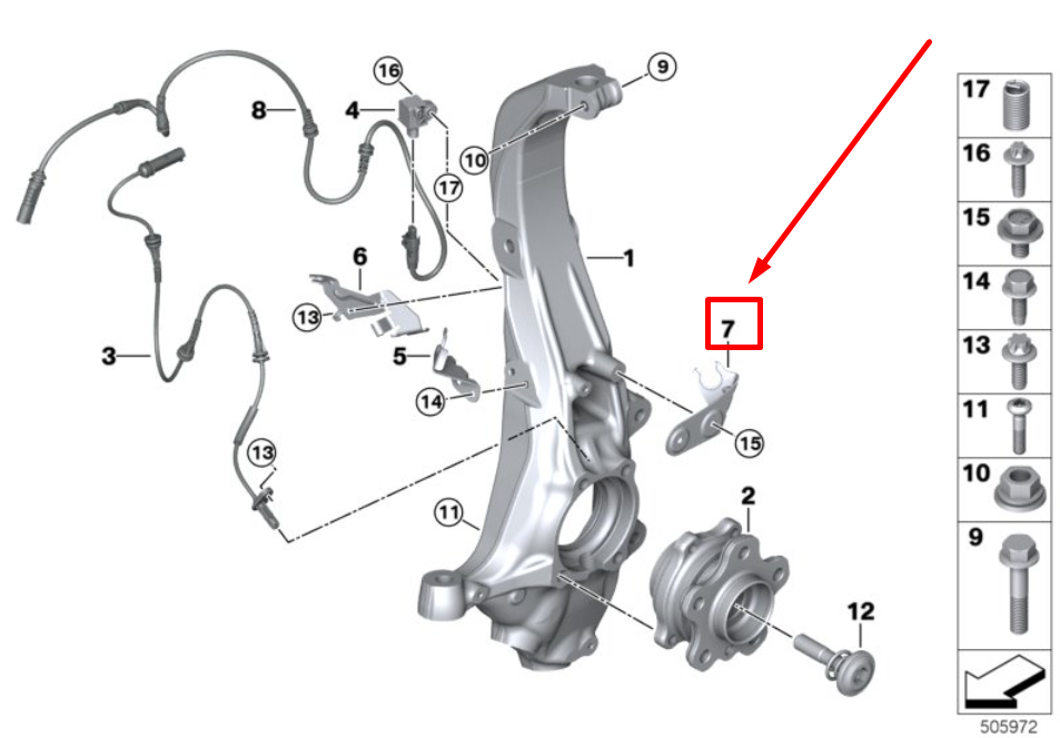 new bmw x6g06 right outer brake hose holder 34306876372 6876372 original