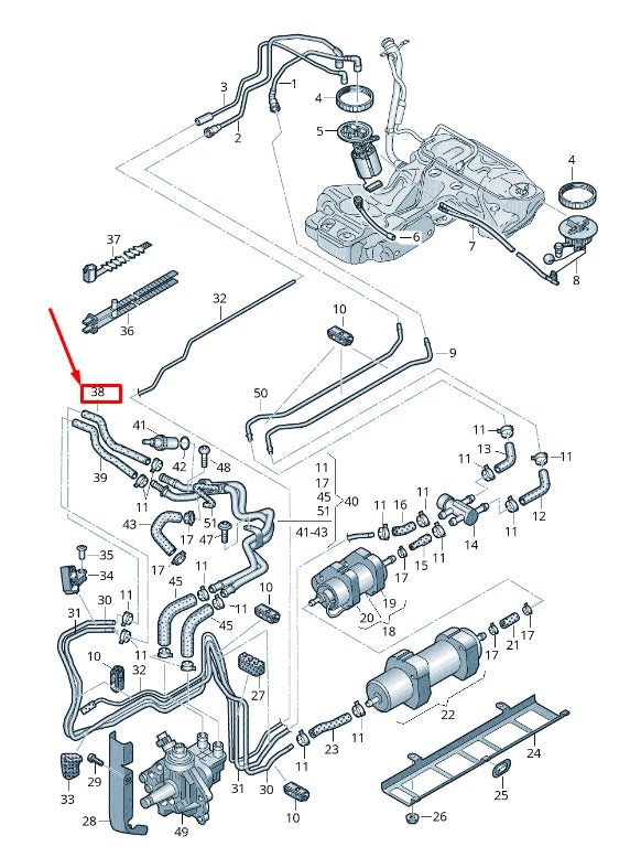 NEW AUDI A4 AVANT B8 FUEL HOSE 8K0201541AA ORIGINAL